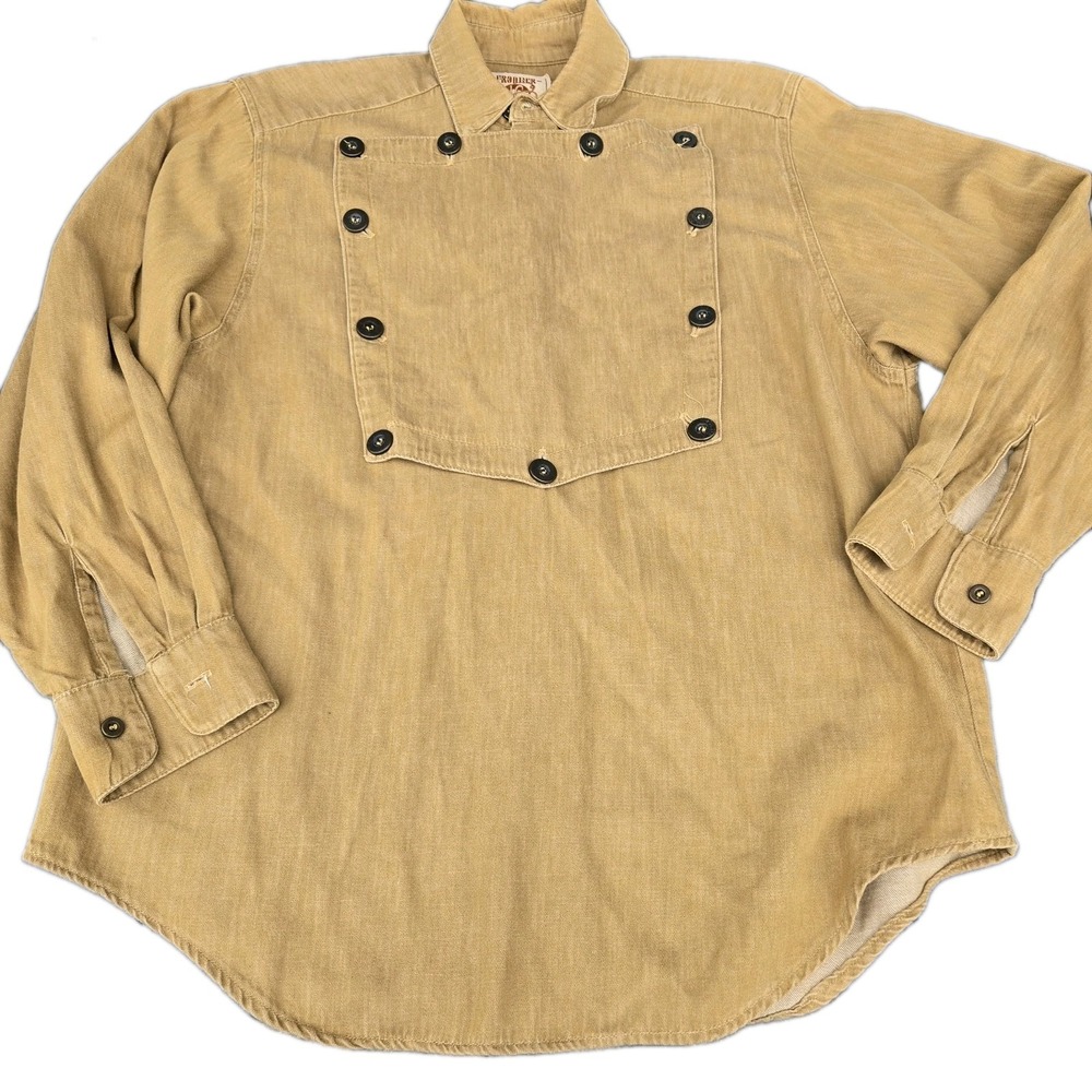 Vintage FRONTIER Cavalry Bib Shirt Mens Sz M Western Cowboy Rodeo